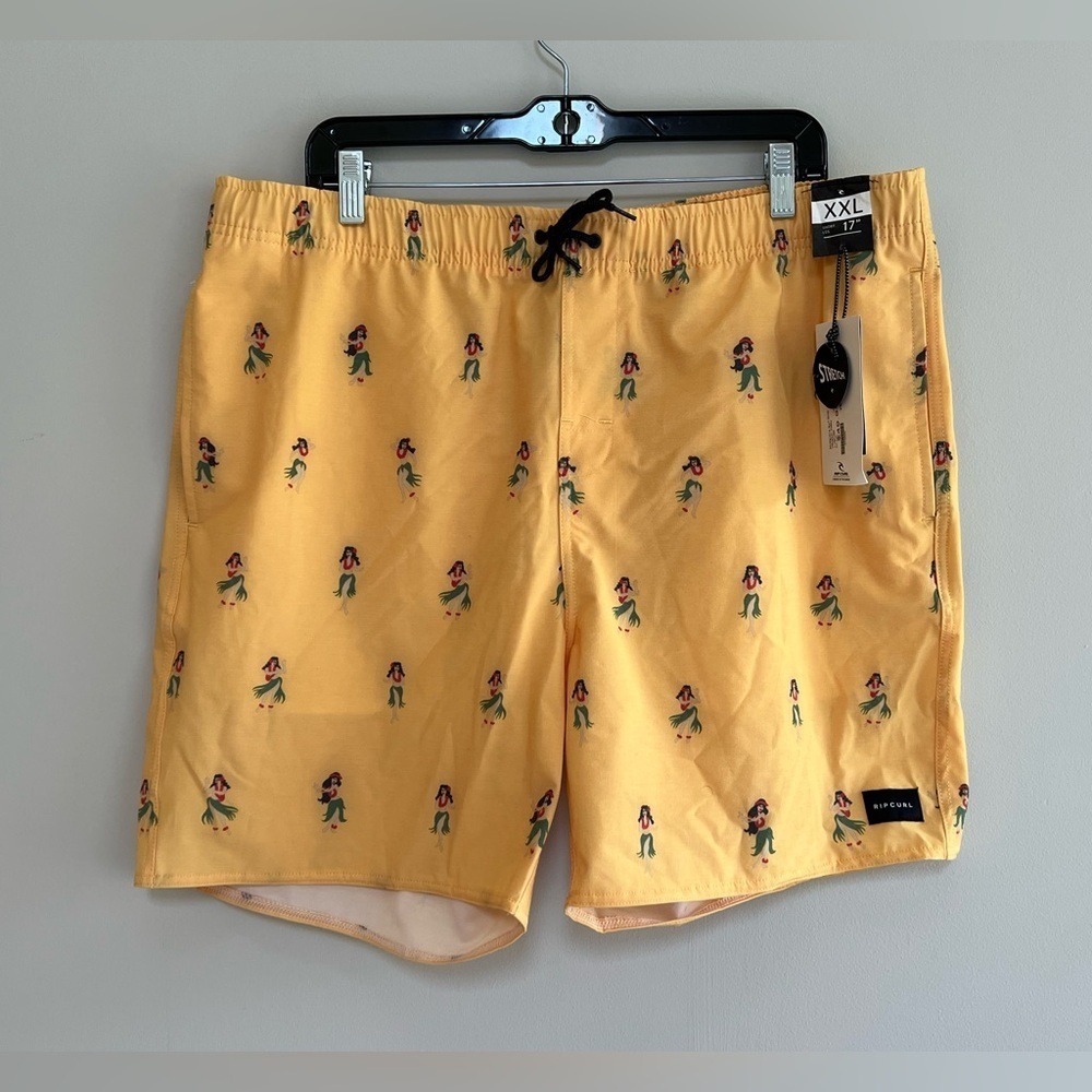 Rip Curl Nwt Tropical Vibes 17” Volley Swim Board Shorts Washed Yellow, Xxl — image 3 of 8